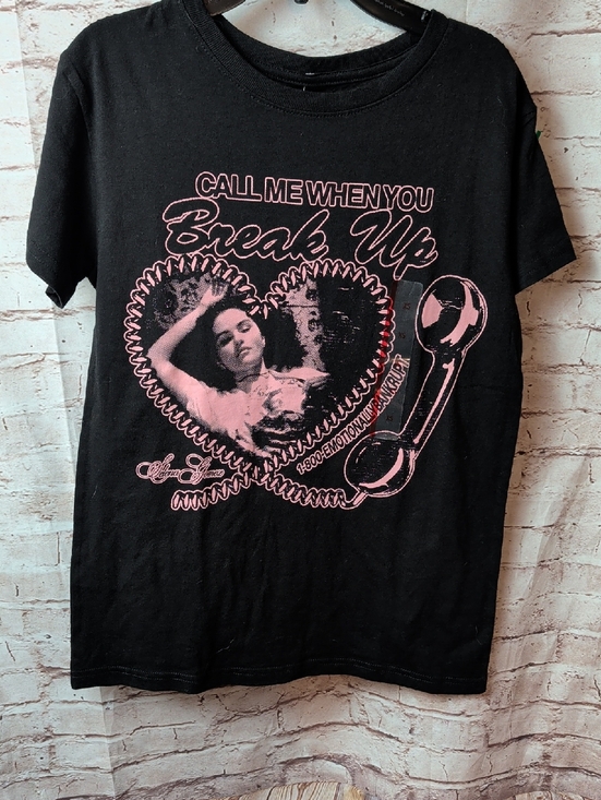 Selena Gomez Tops - Call Me When You Break Up Graphic Tee - Black & Pink Xs Nwt Selena Gomez